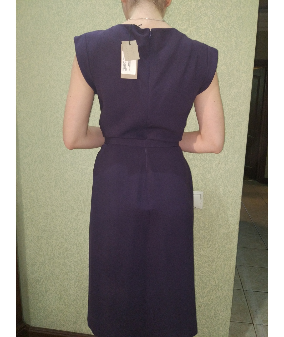 BOTTEGA VENETA Фиолетовое шерстяное повседневное платье, фото 2