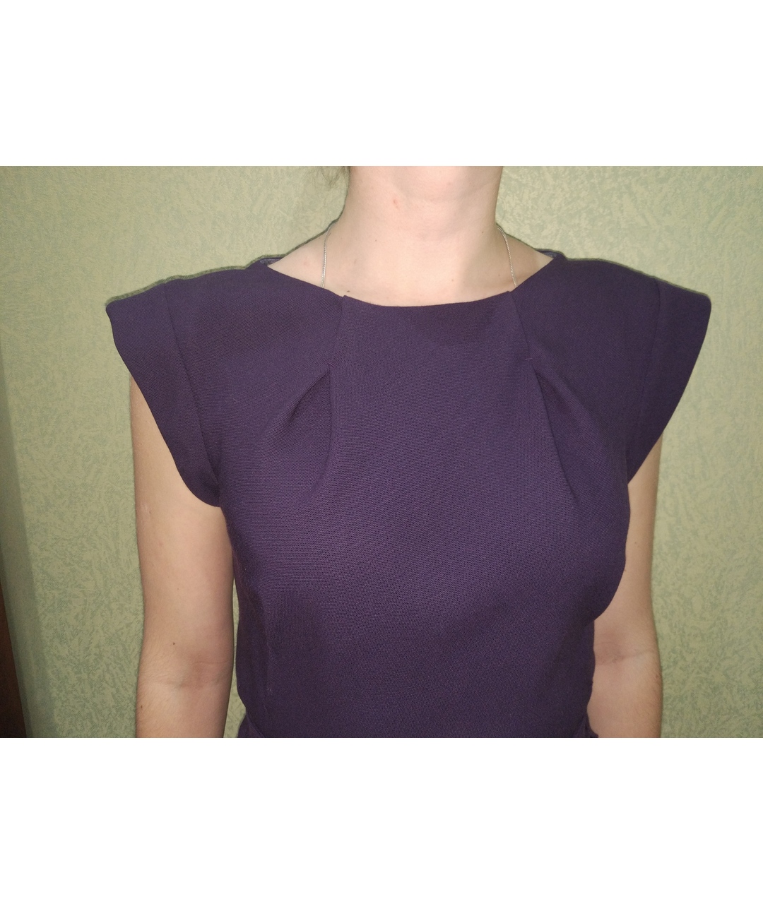 BOTTEGA VENETA Фиолетовое шерстяное повседневное платье, фото 3