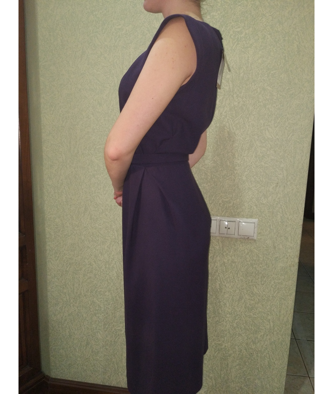 BOTTEGA VENETA Фиолетовое шерстяное повседневное платье, фото 5
