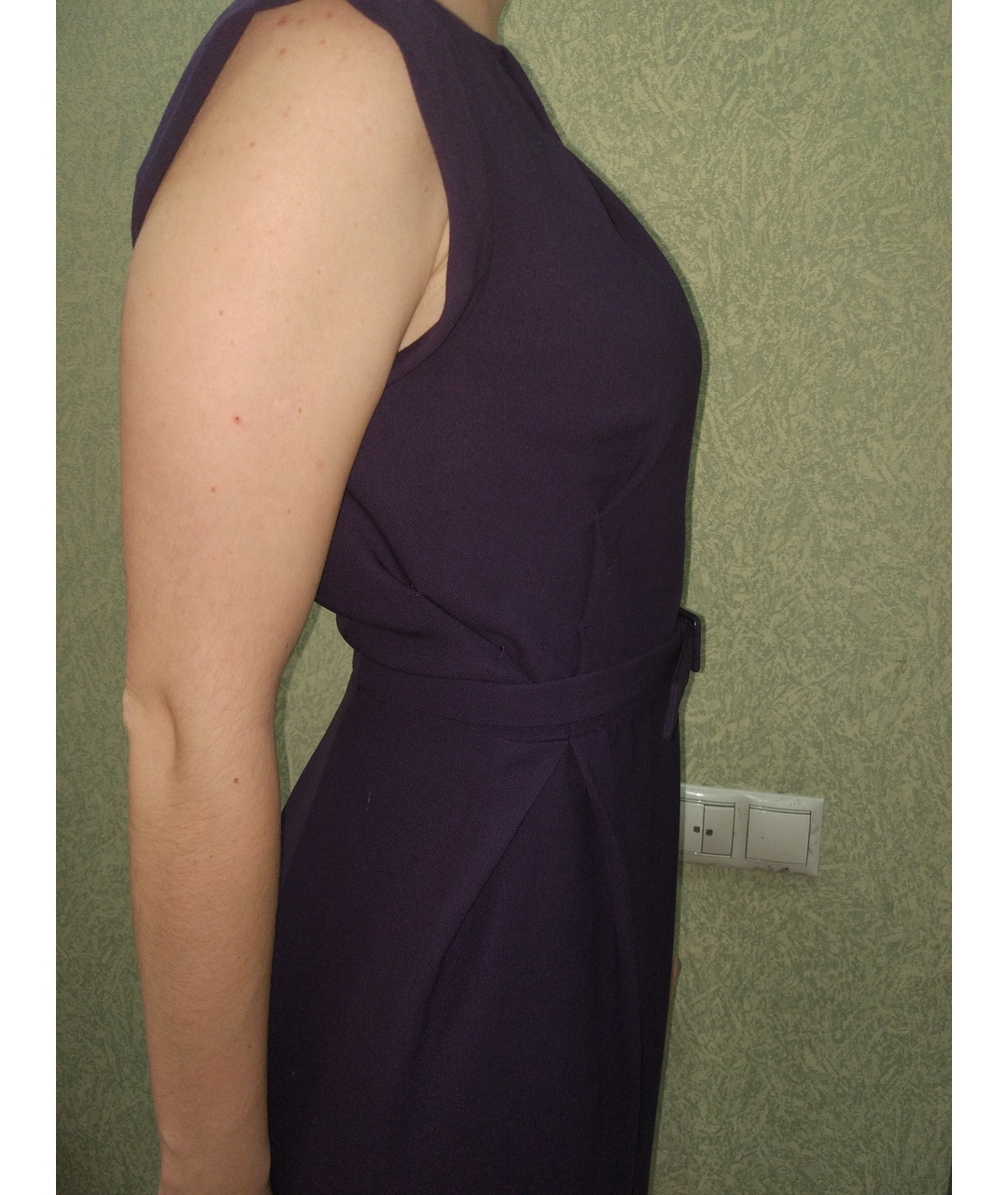 BOTTEGA VENETA Фиолетовое шерстяное повседневное платье, фото 4