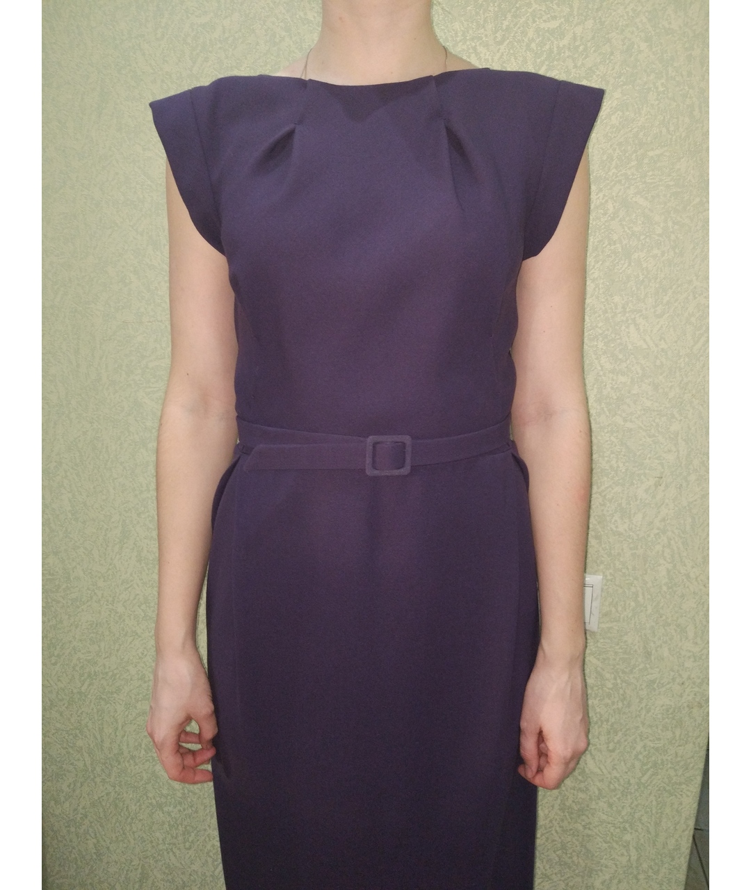 BOTTEGA VENETA Фиолетовое шерстяное повседневное платье, фото 6
