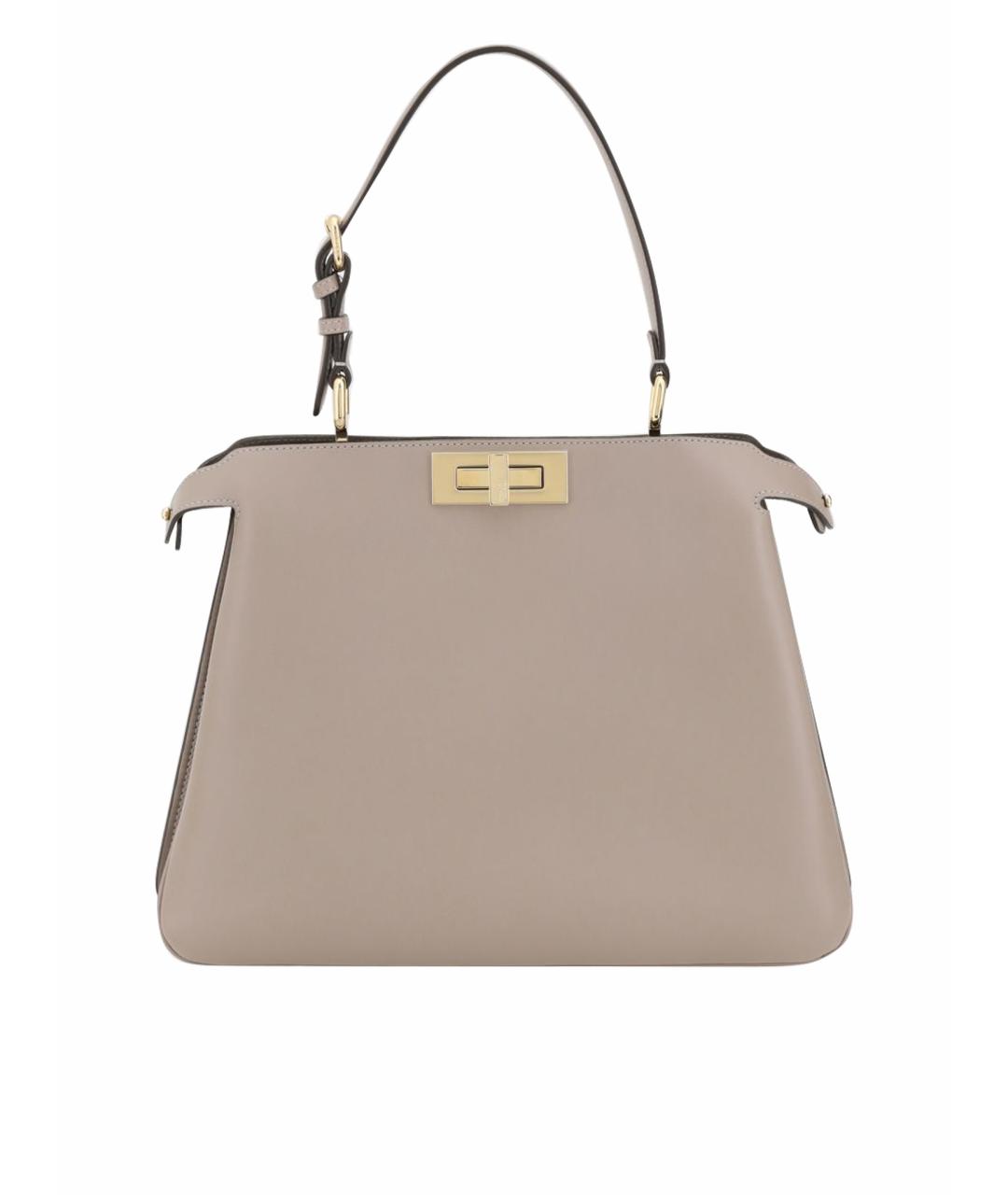 FENDI Бежевая кожаная сумка тоут, фото 1