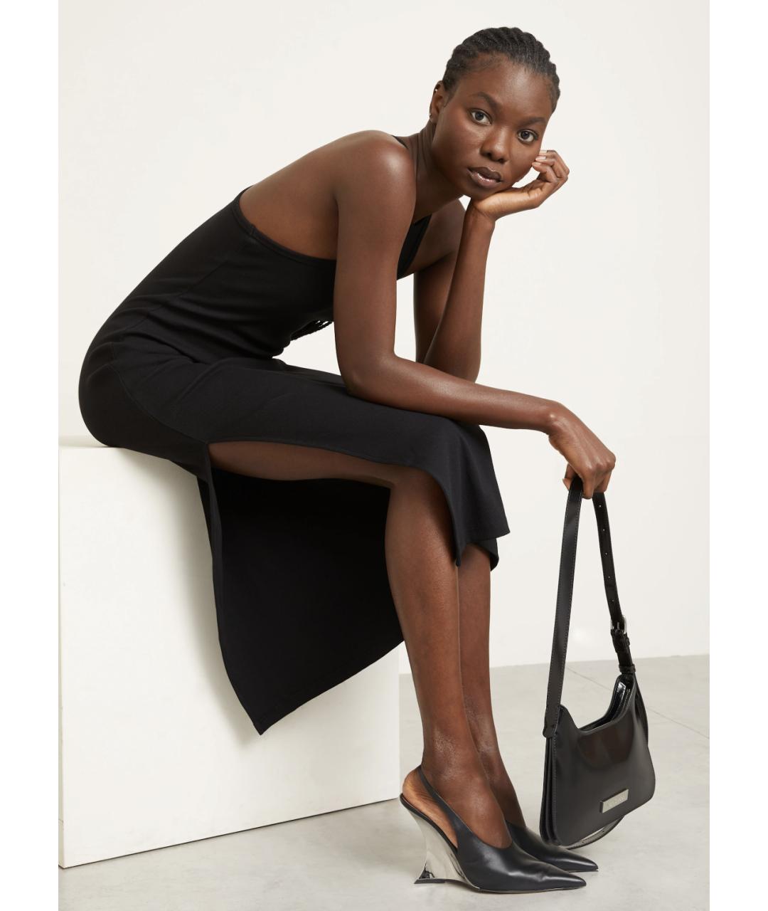COURREGES Черное хлопковое повседневное платье, фото 5