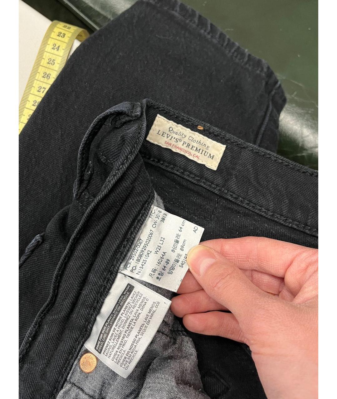 LEVI'S Черные хлопко-эластановые джинсы слим, фото 5