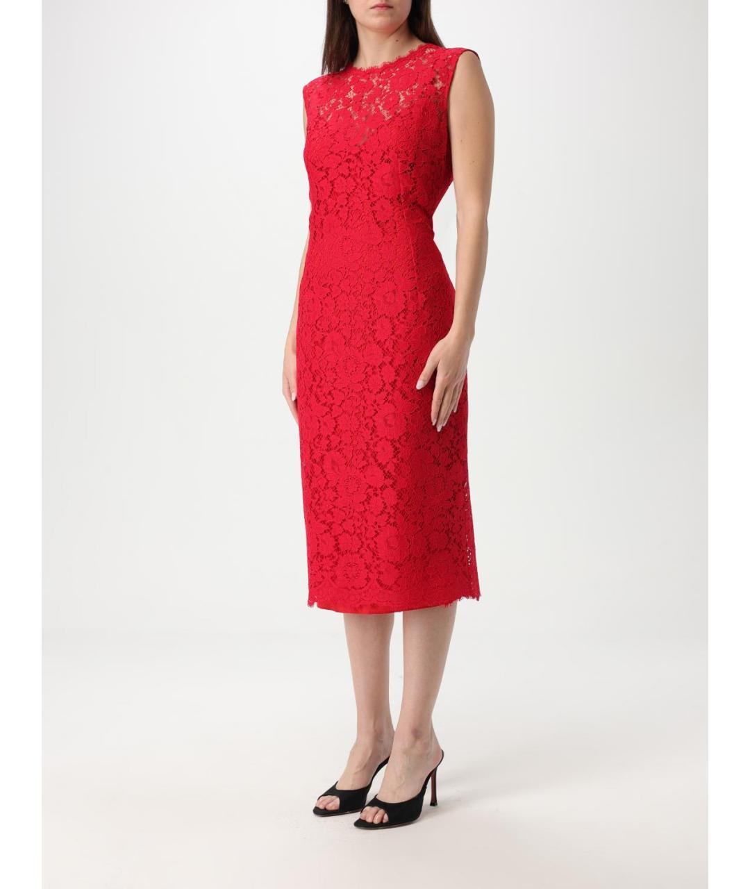 DOLCE&GABBANA Красное хлопковое платье, фото 4