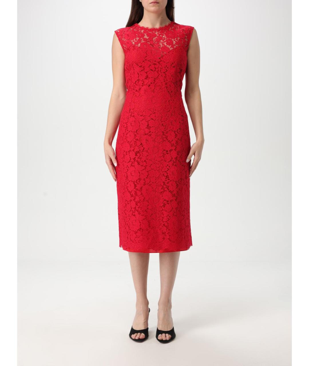 DOLCE&GABBANA Красное хлопковое платье, фото 2