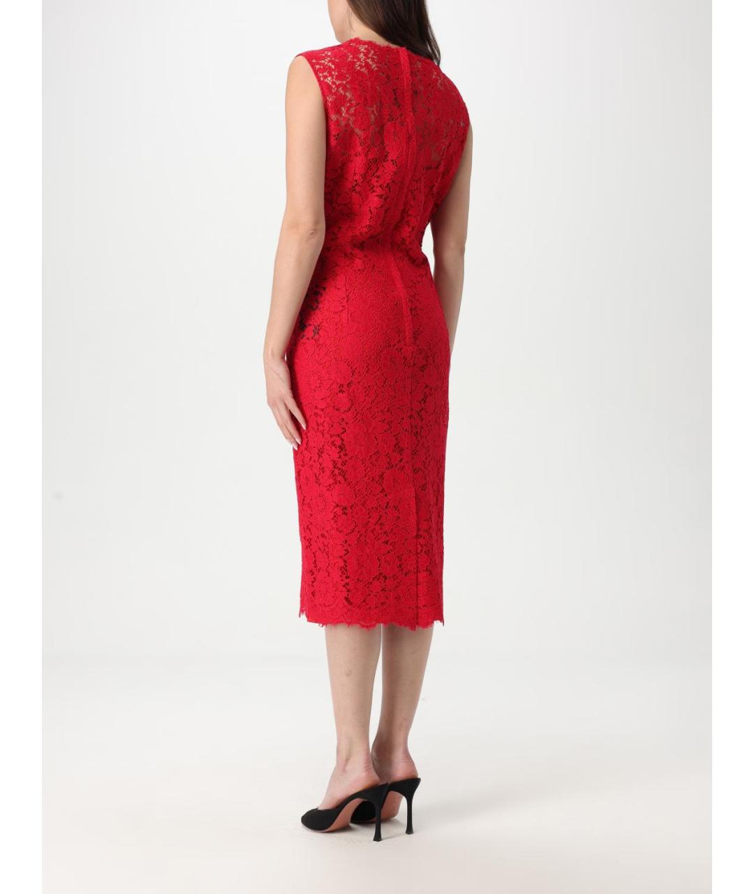 DOLCE&GABBANA Красное хлопковое платье, фото 3