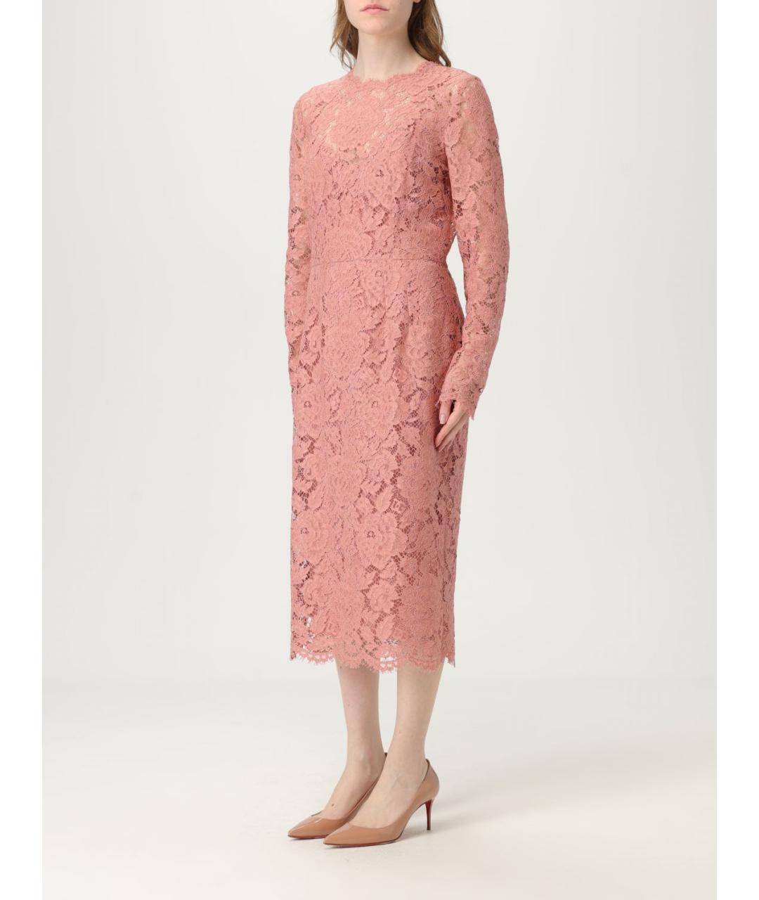 DOLCE&GABBANA Розовое повседневное платье, фото 4