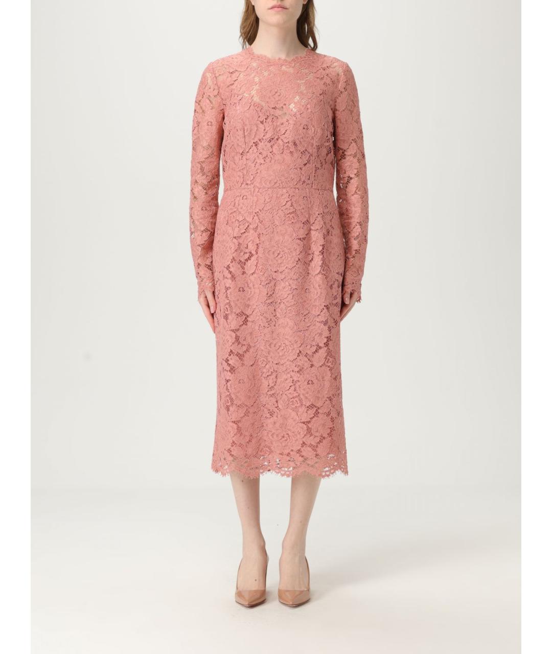 DOLCE&GABBANA Розовое повседневное платье, фото 2