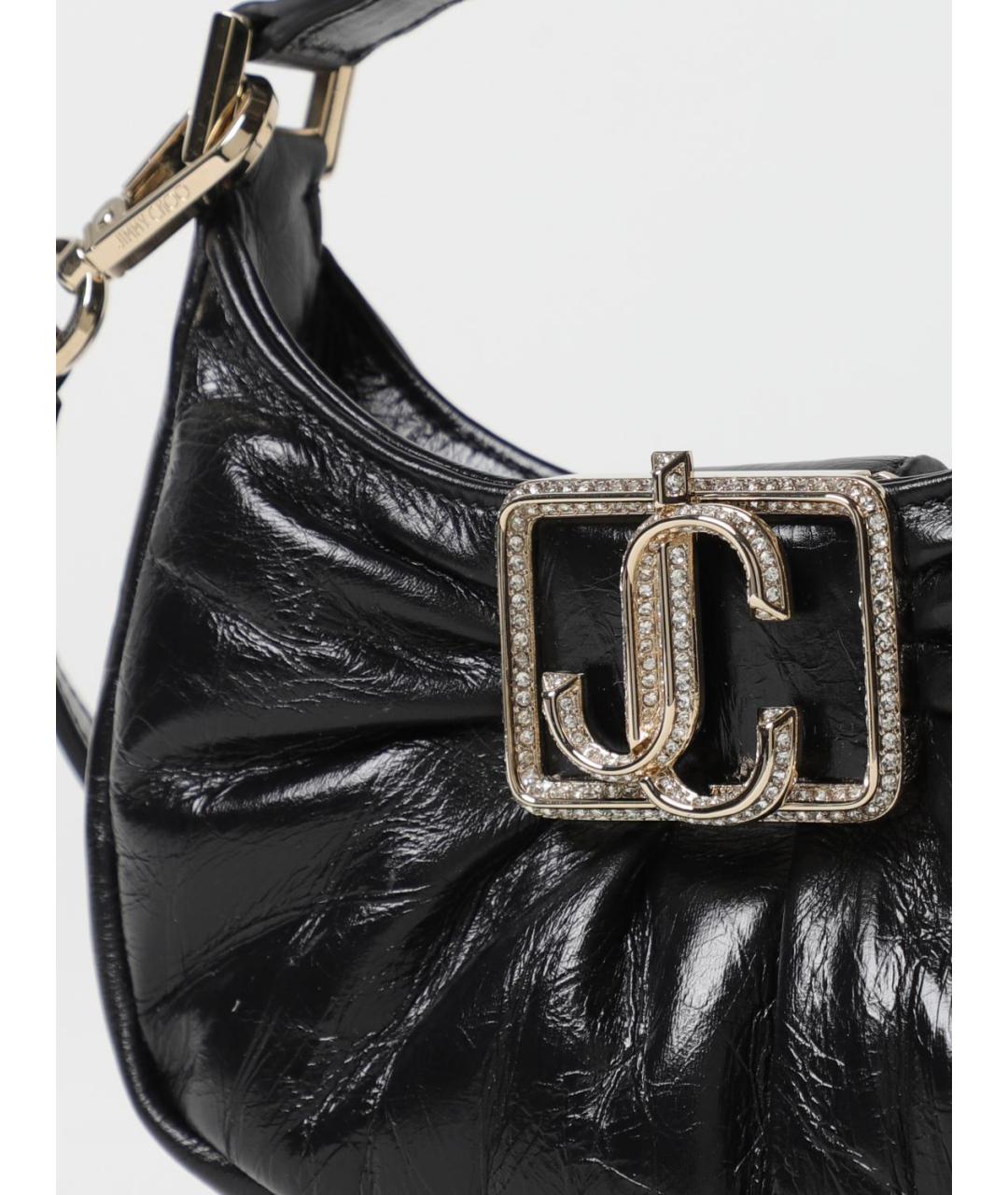 JIMMY CHOO Черная кожаная сумка с короткими ручками, фото 3