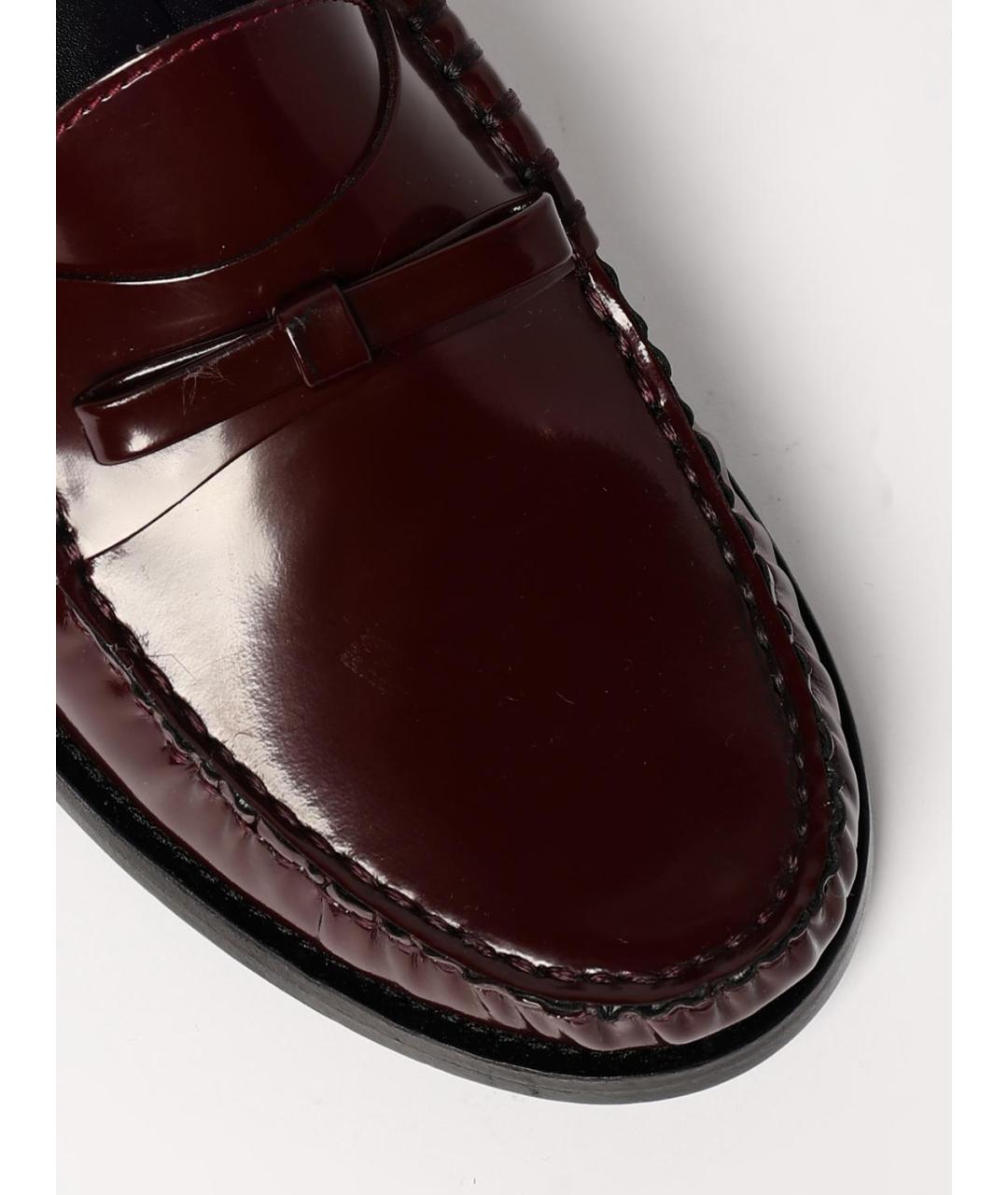 STUART WEITZMAN Бордовые кожаные лоферы, фото 4
