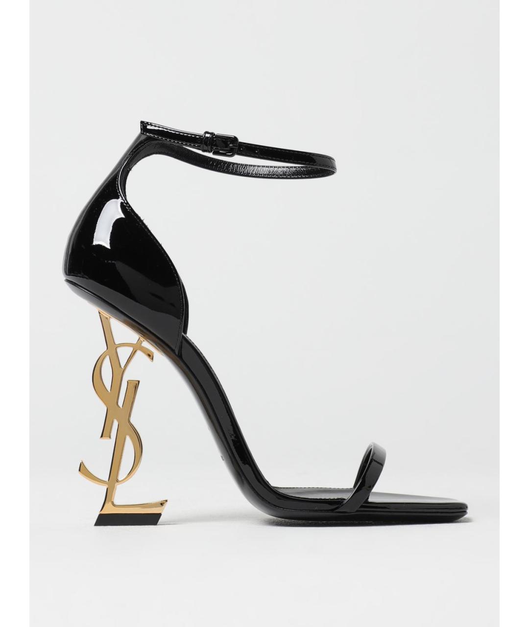 SAINT LAURENT Черные кожаные босоножки, фото 5