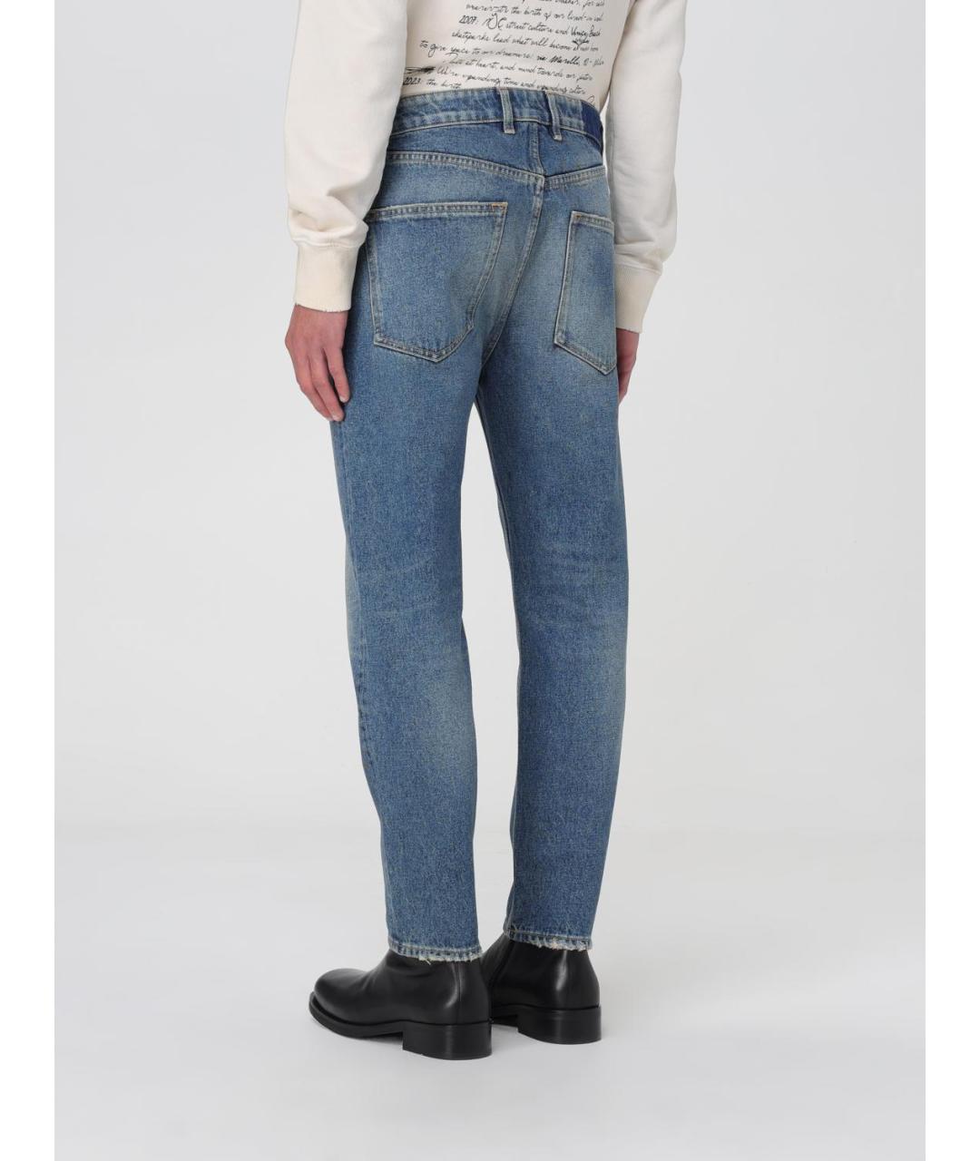GOLDEN GOOSE DELUXE BRAND Синие хлопковые прямые джинсы, фото 4