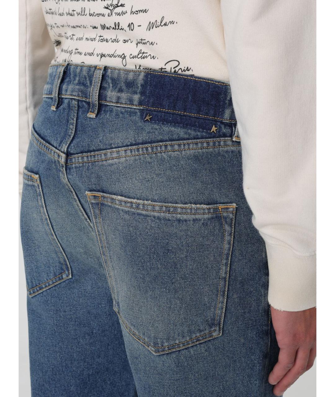 GOLDEN GOOSE DELUXE BRAND Синие хлопковые прямые джинсы, фото 6