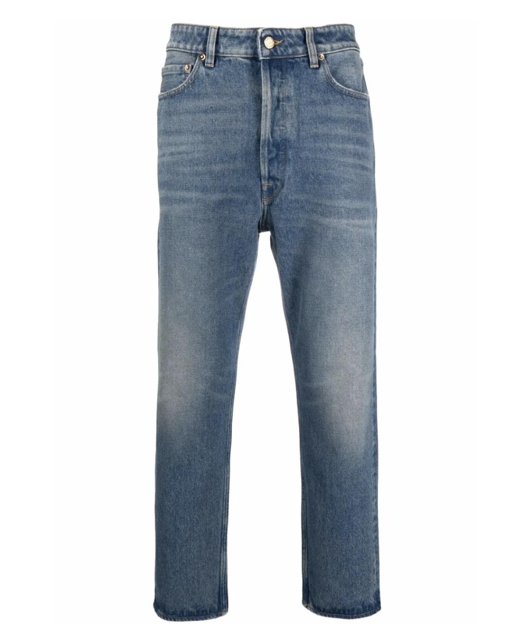 GOLDEN GOOSE DELUXE BRAND Синие хлопковые прямые джинсы, фото 1