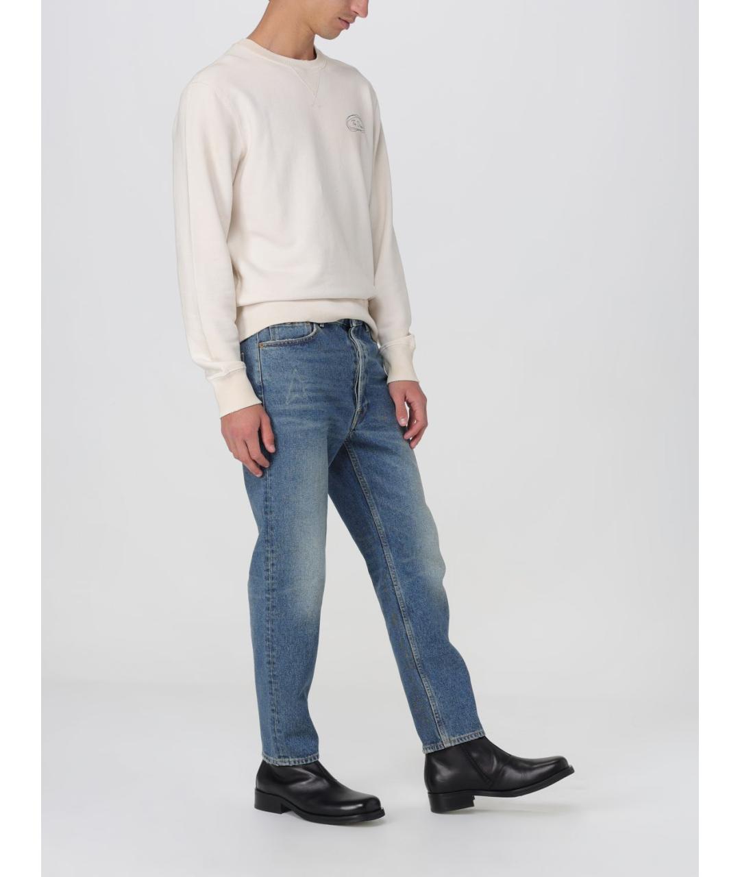 GOLDEN GOOSE DELUXE BRAND Синие хлопковые прямые джинсы, фото 3
