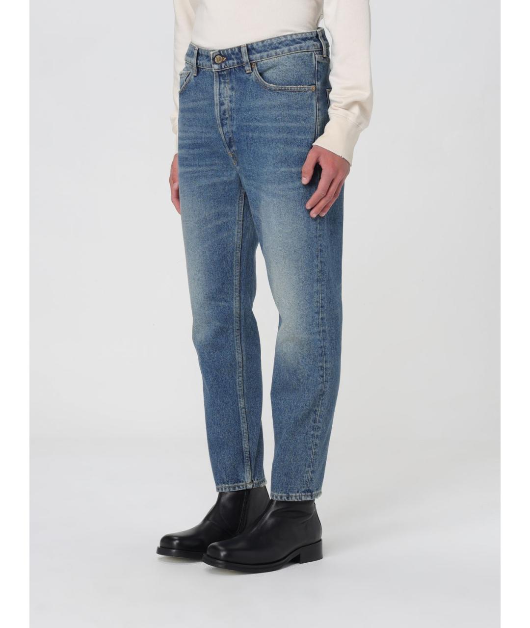 GOLDEN GOOSE DELUXE BRAND Синие хлопковые прямые джинсы, фото 5