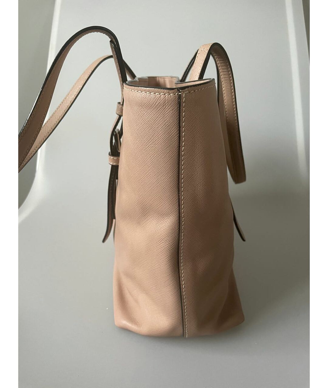 PRADA Бежевая кожаная сумка тоут, фото 2
