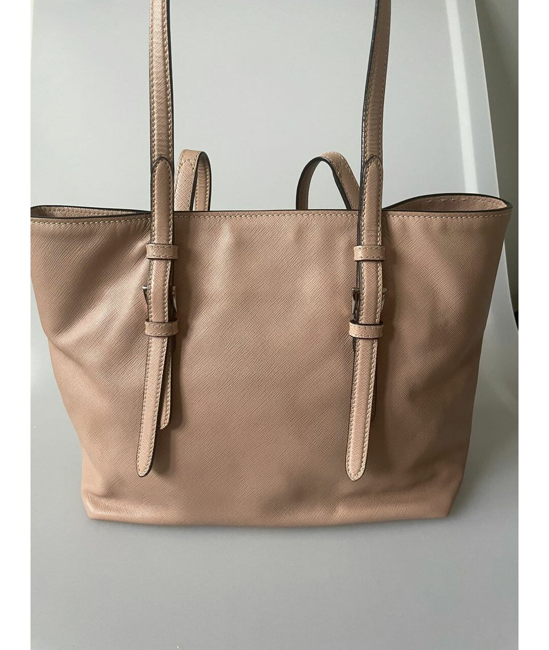PRADA Бежевая кожаная сумка тоут, фото 3