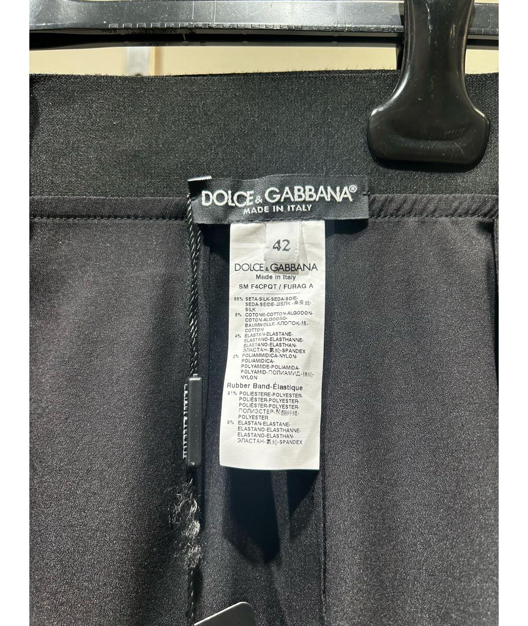 DOLCE&GABBANA Черная шелковая юбка мини, фото 5