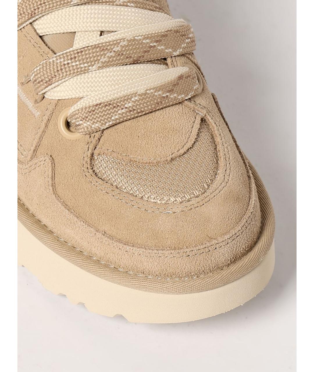 UGG AUSTRALIA Бежевые замшевые низкие кроссовки / кеды, фото 4