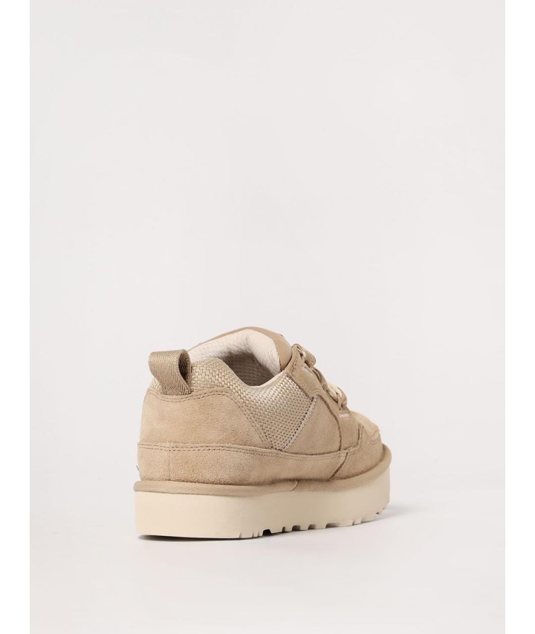 UGG AUSTRALIA Бежевые замшевые низкие кроссовки / кеды, фото 3