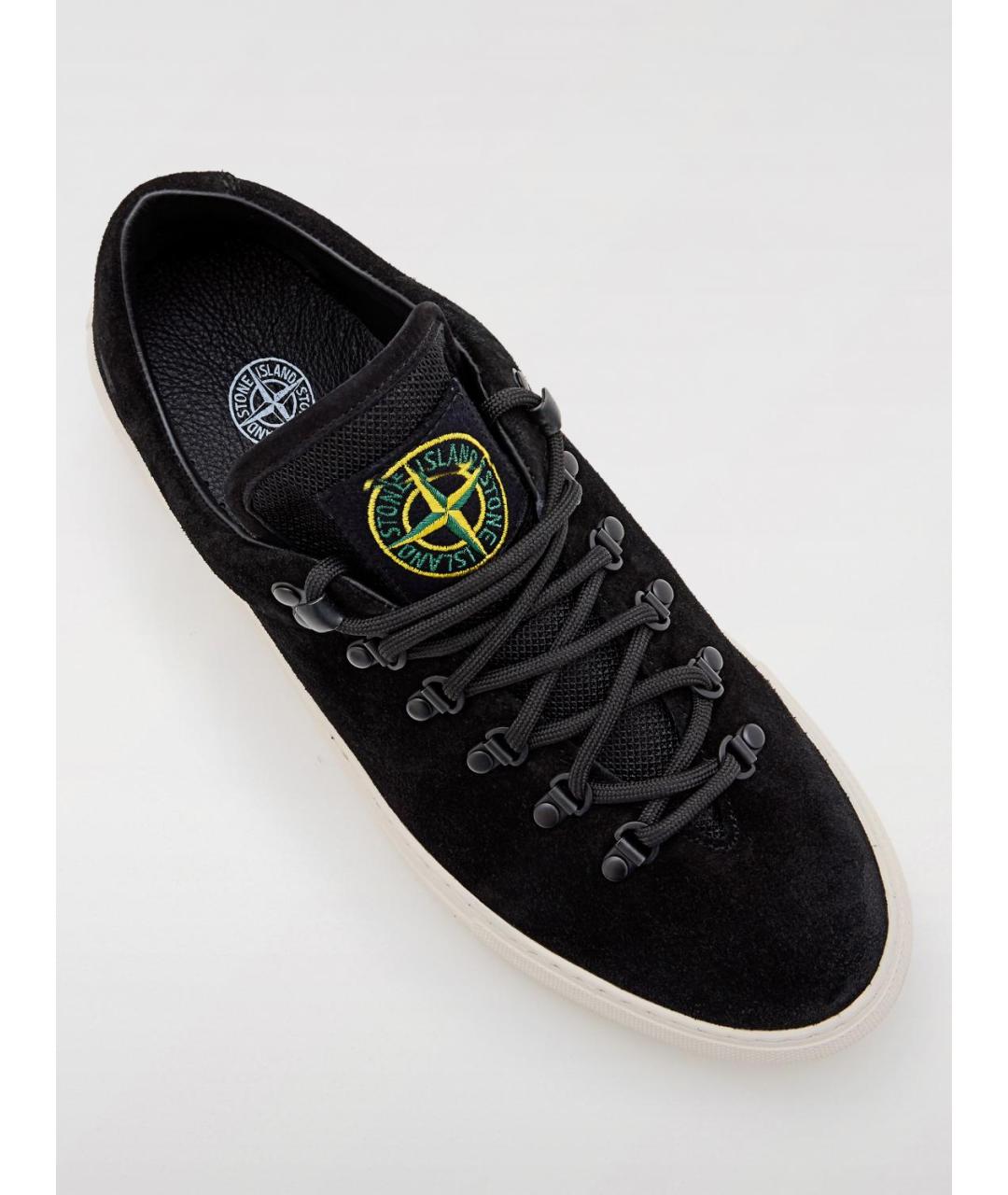 STONE ISLAND Черные низкие кроссовки / кеды, фото 4