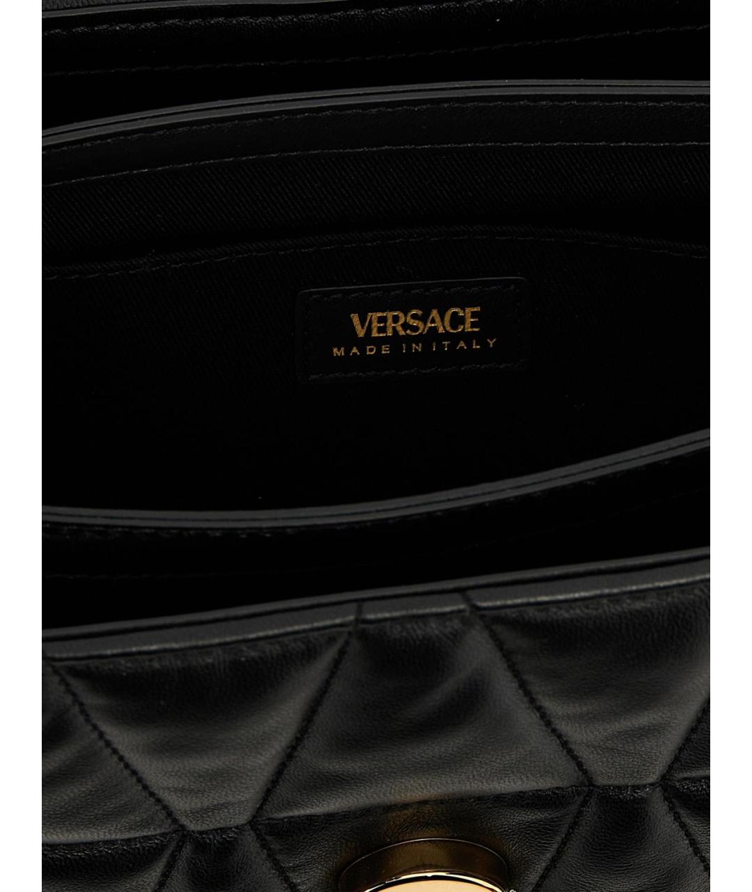 VERSACE Черная кожаная сумка через плечо, фото 4