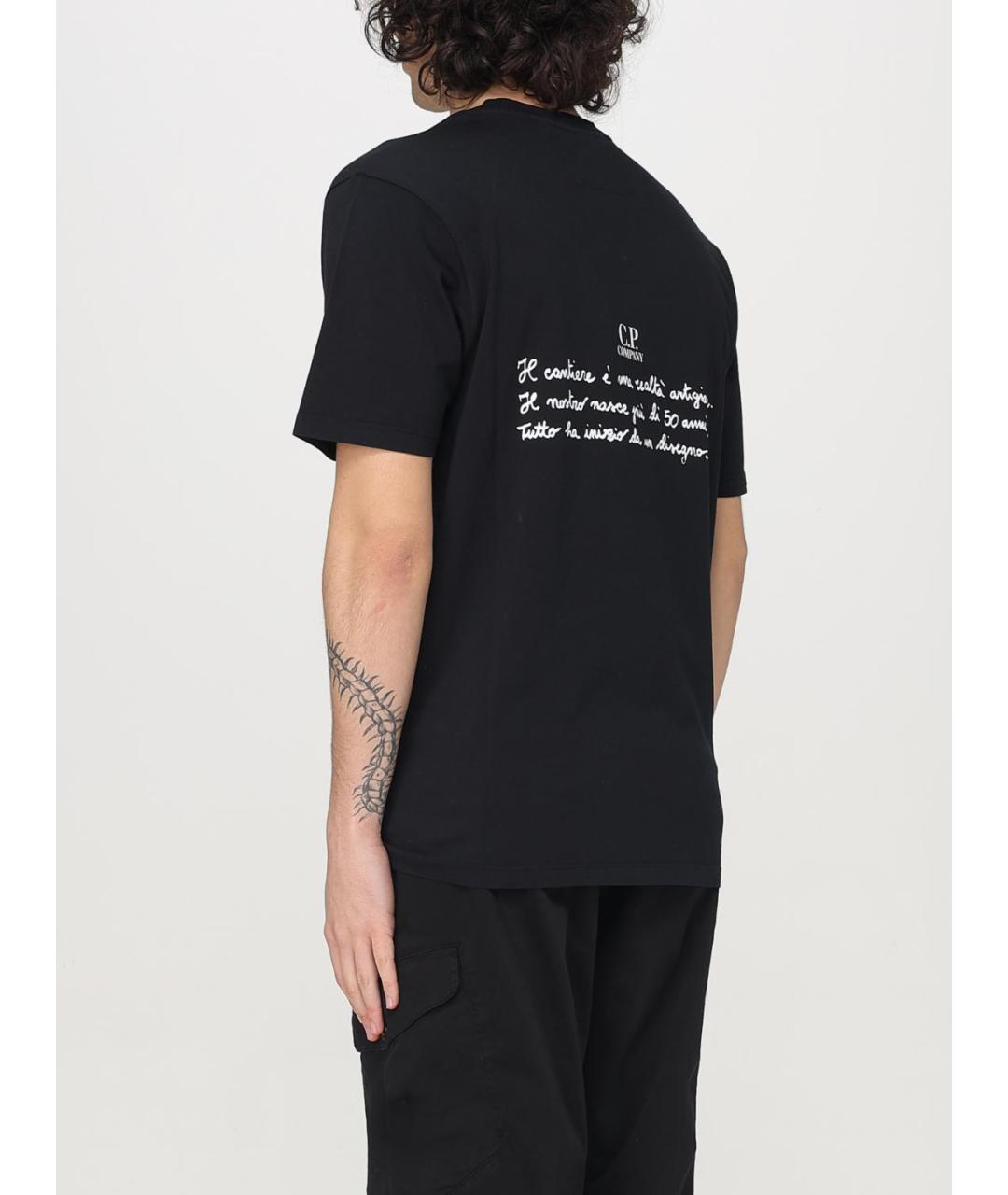 CP COMPANY Черная хлопковая футболка, фото 4