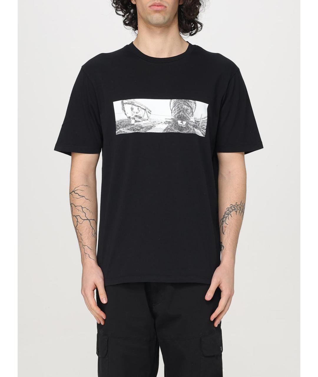 CP COMPANY Черная хлопковая футболка, фото 2