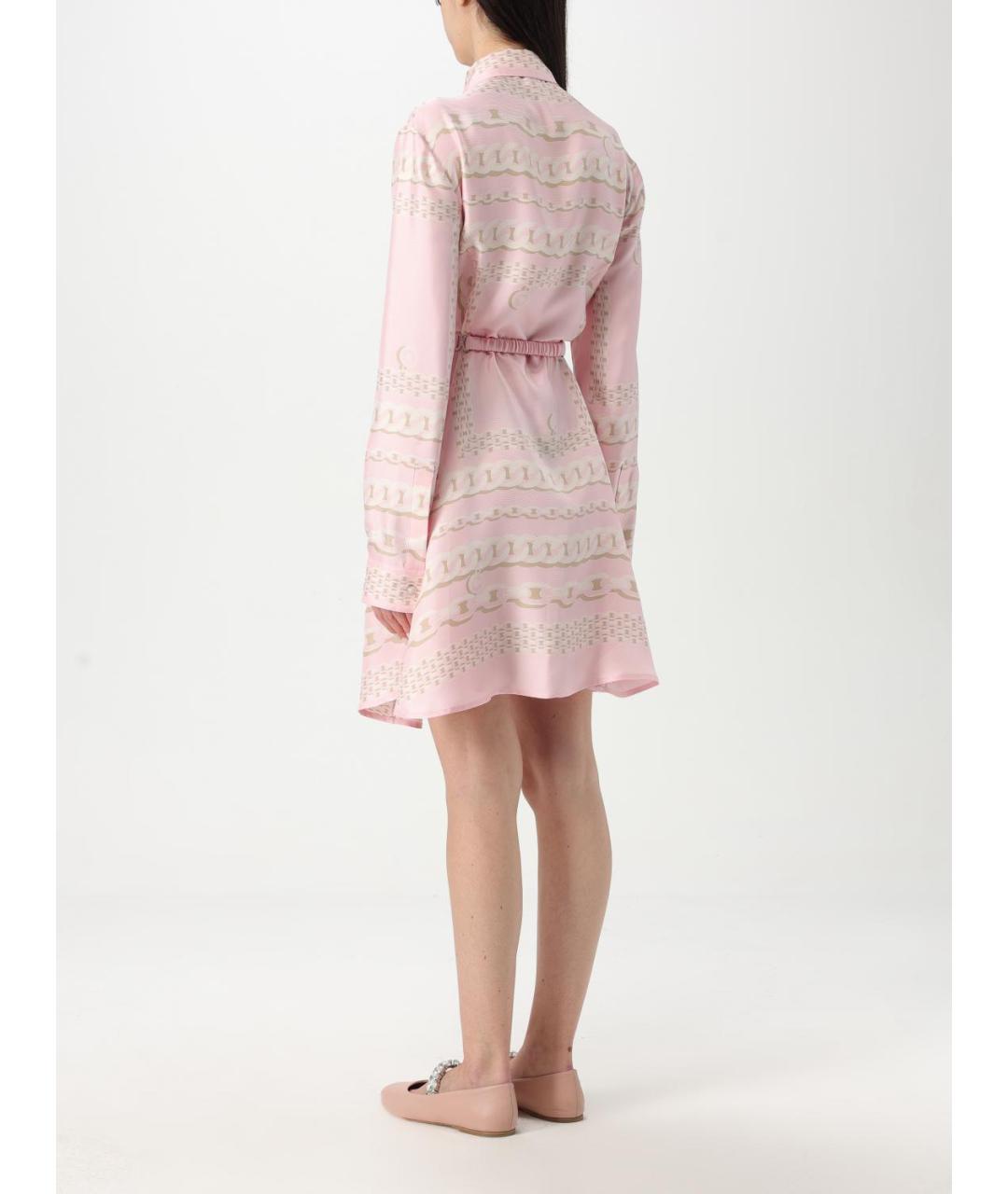 VERSACE Розовое шелковое повседневное платье, фото 3