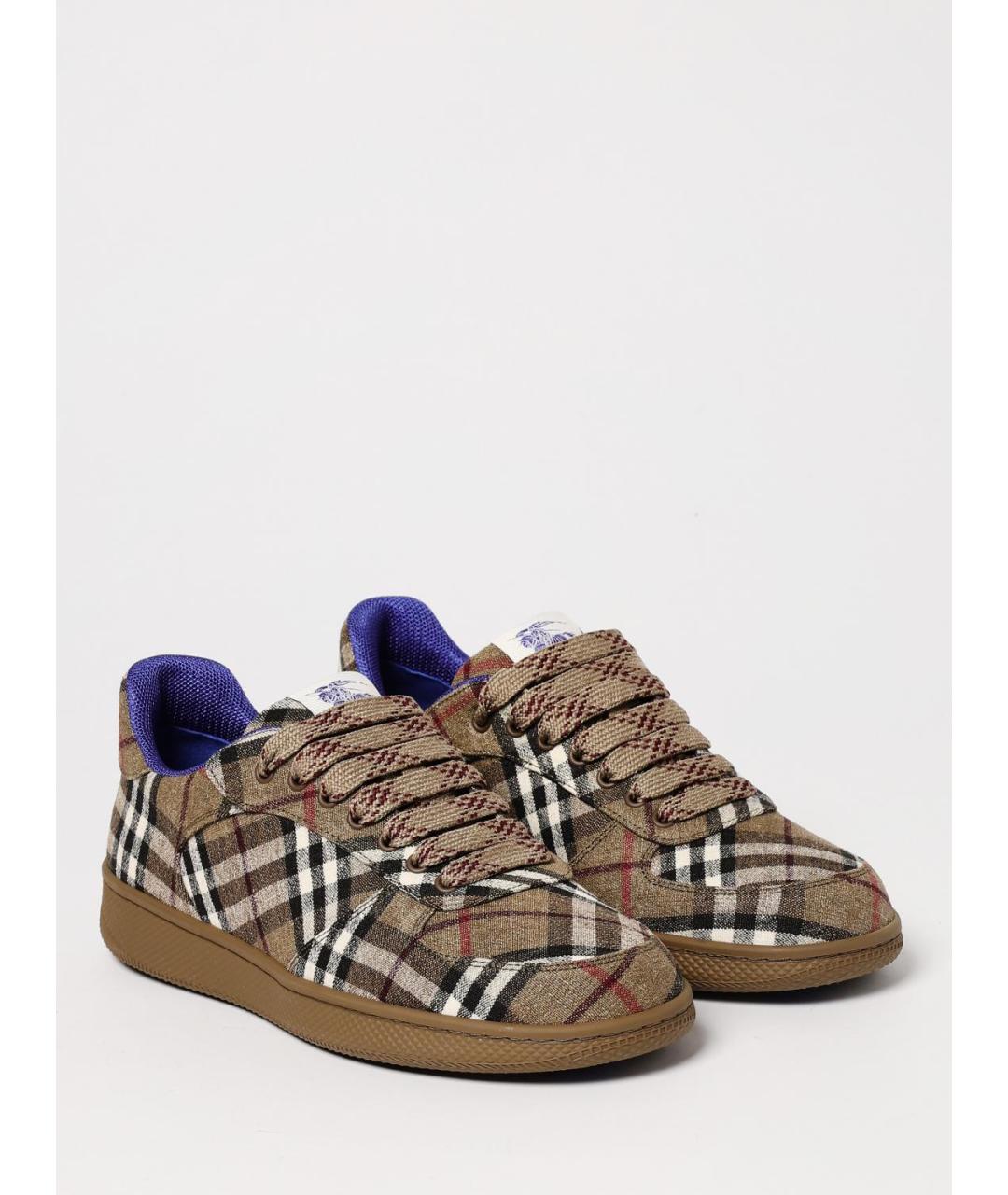 BURBERRY Коричневые низкие кроссовки / кеды, фото 2
