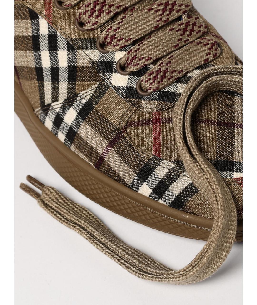 BURBERRY Коричневые низкие кроссовки / кеды, фото 4