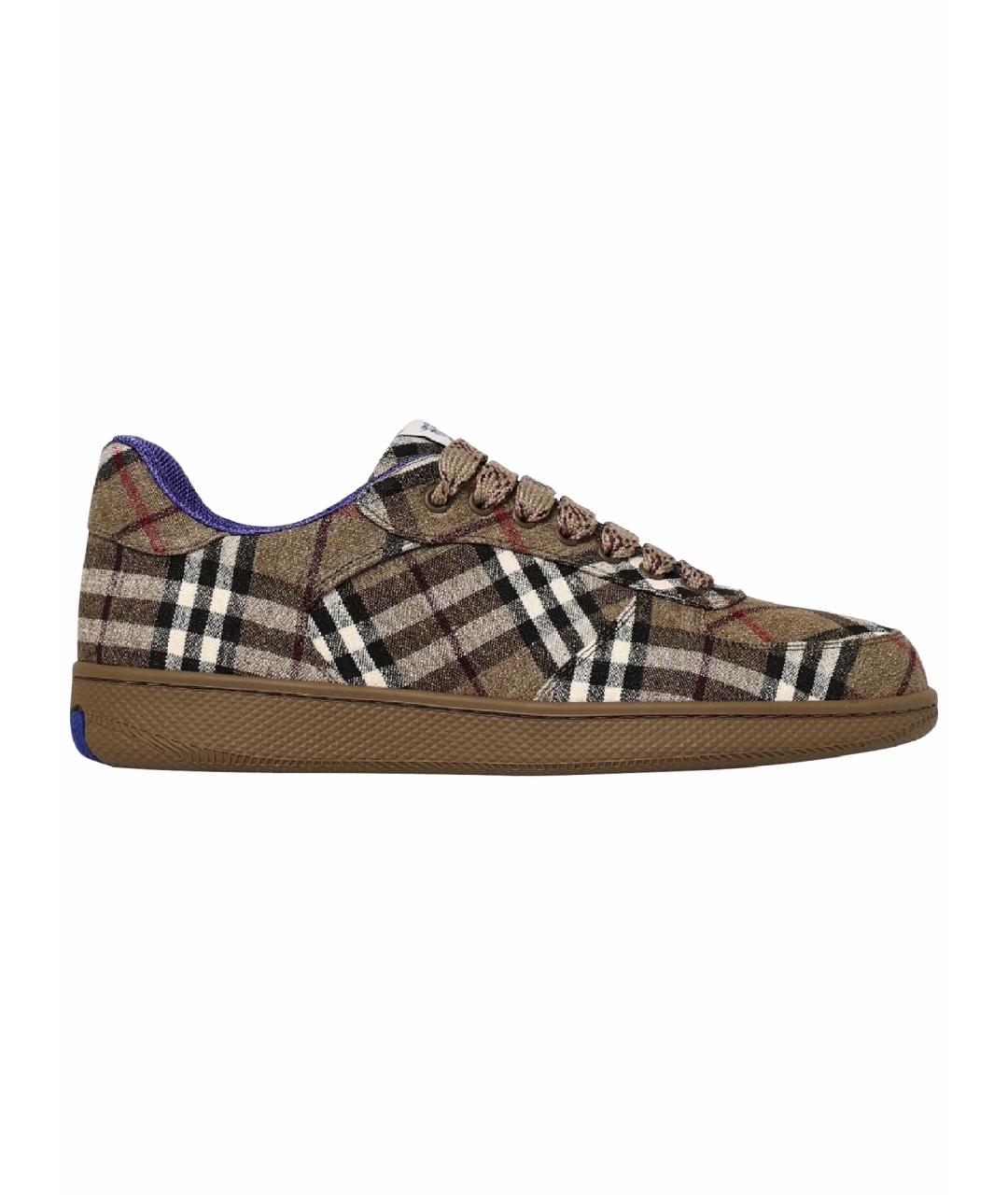 BURBERRY Коричневые низкие кроссовки / кеды, фото 1