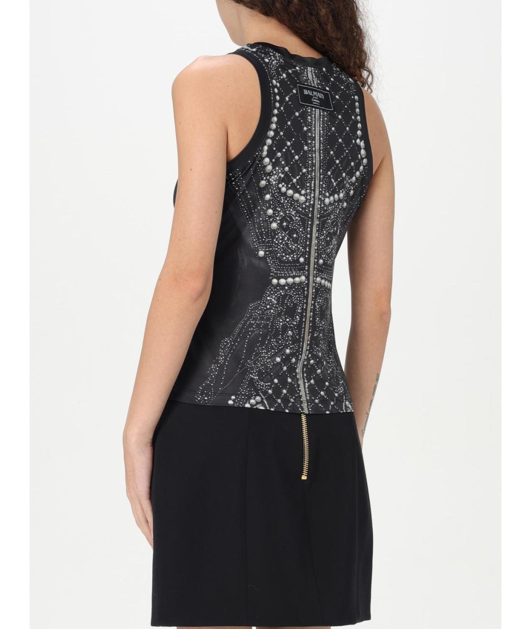 BALMAIN Серая синтетическая майка, фото 3