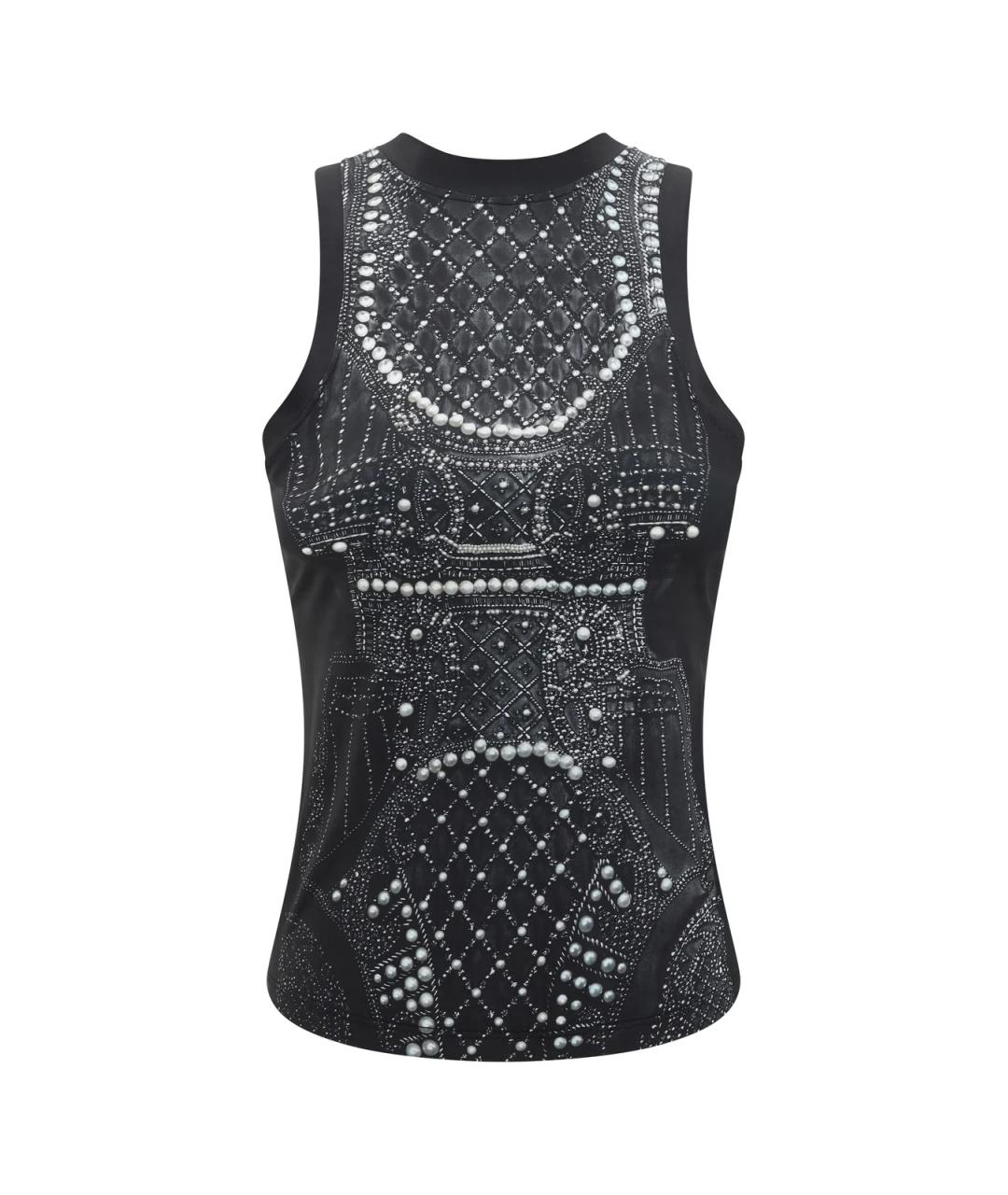 BALMAIN Серая синтетическая майка, фото 1
