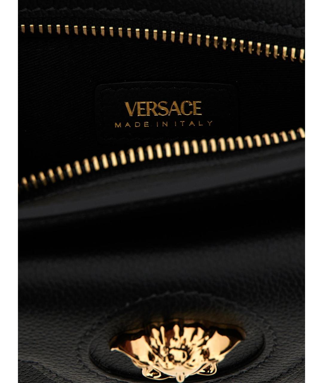 VERSACE Черная кожаная сумка через плечо, фото 4