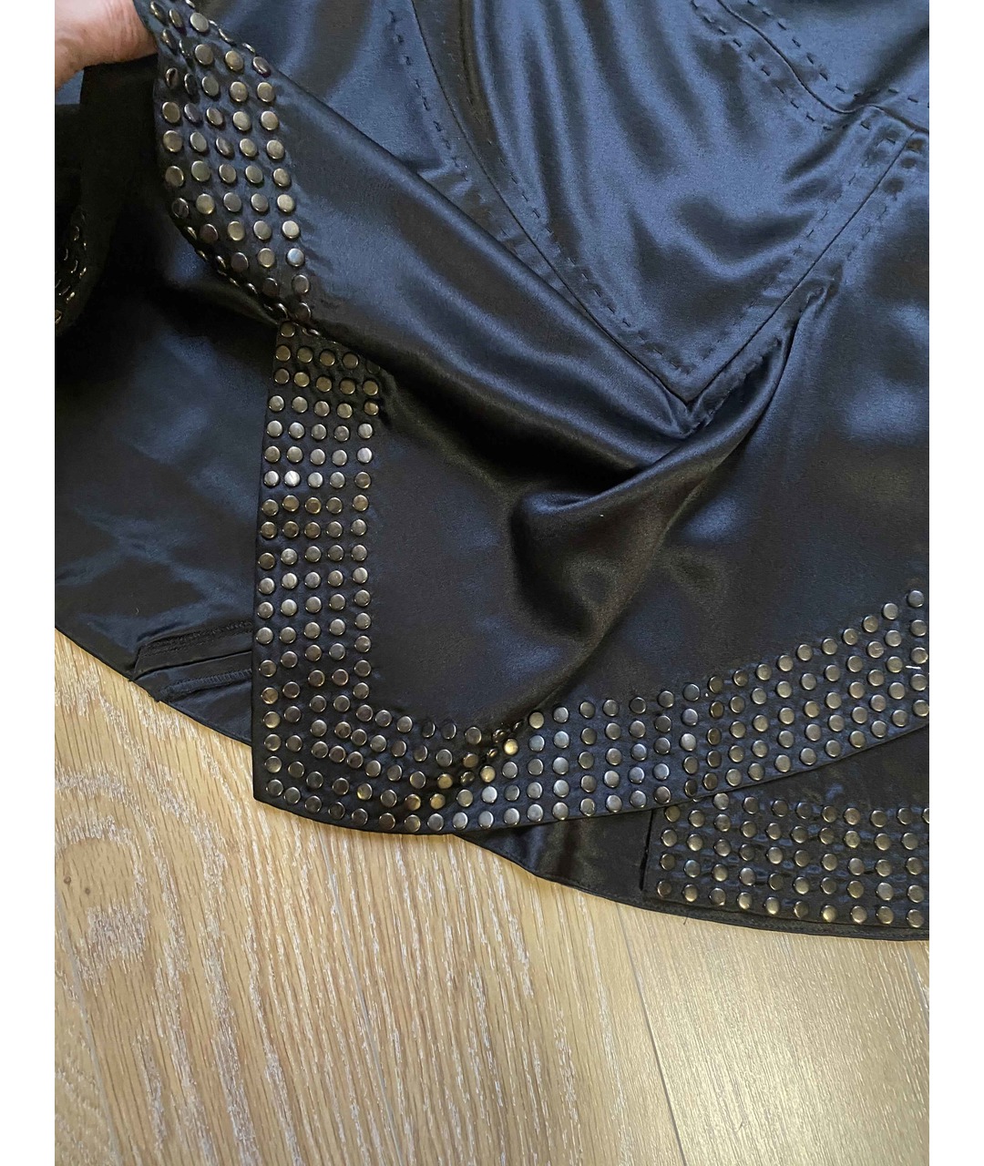 ROBERTO CAVALLI Черная шелковая юбка мини, фото 8