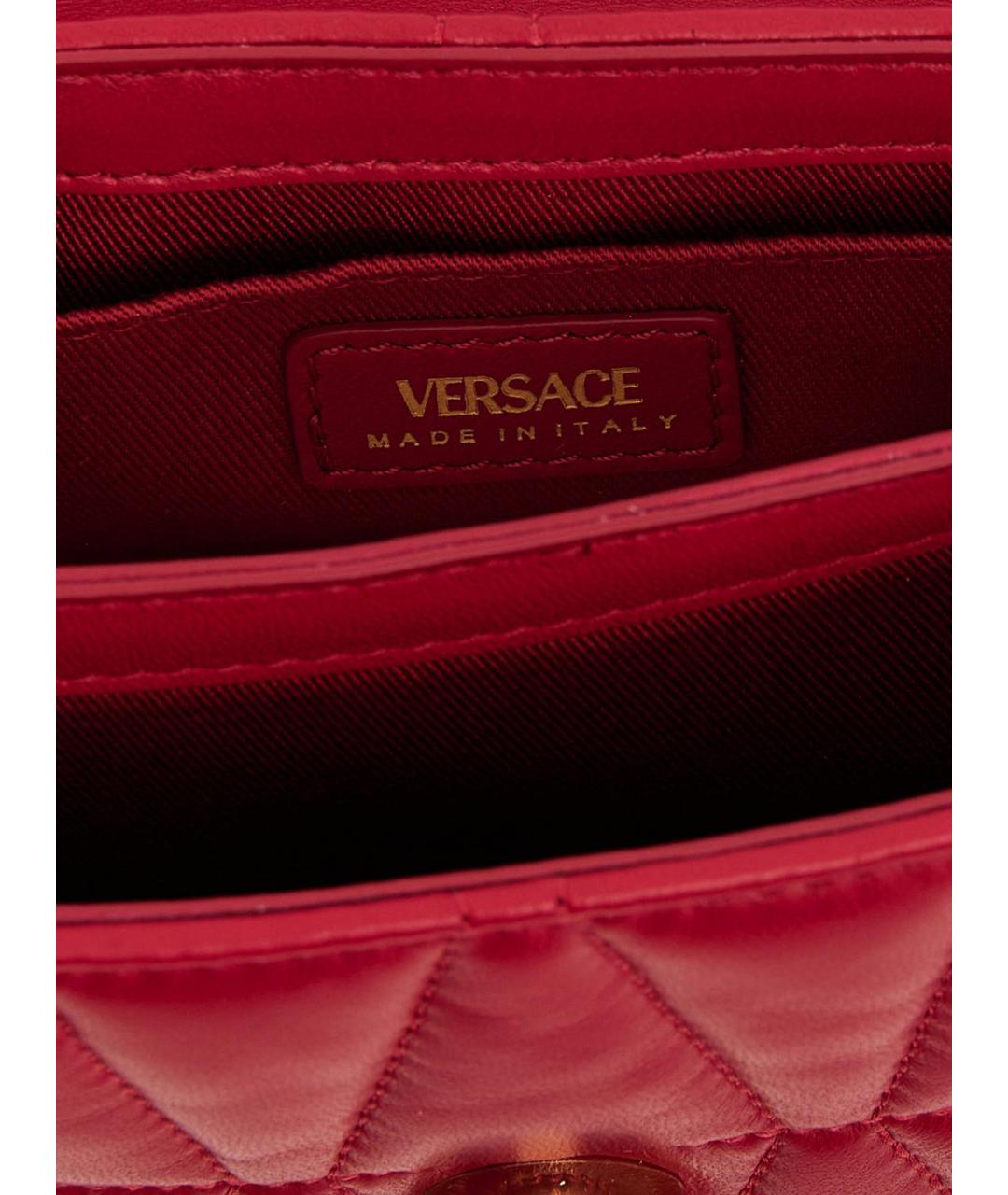VERSACE Красная кожаная сумка через плечо, фото 4