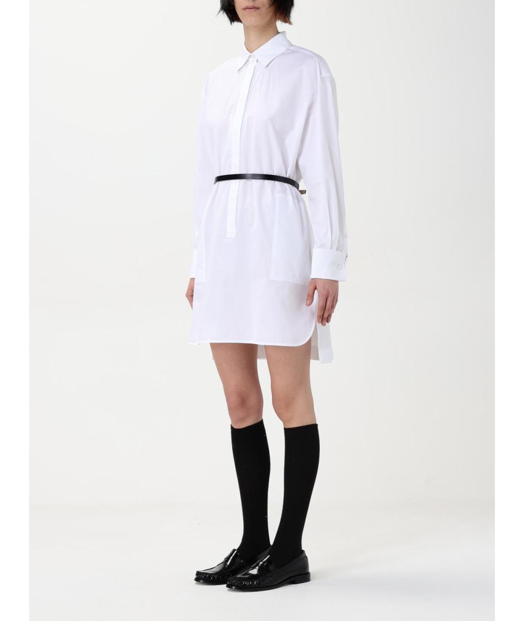 MAX MARA Белое хлопковое повседневное платье, фото 4