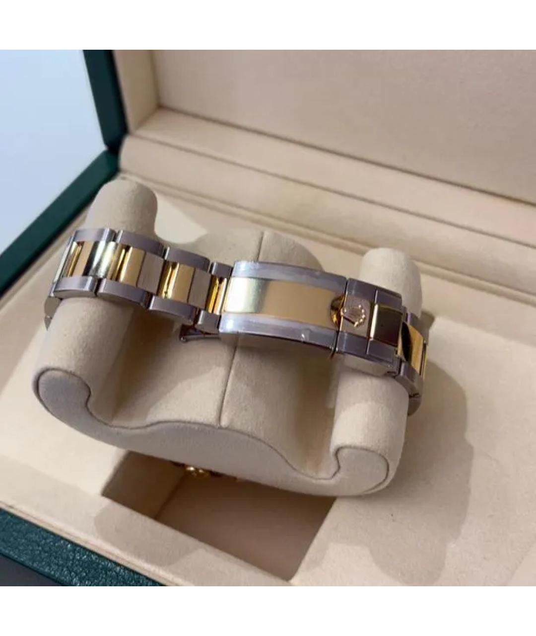 ROLEX Черные часы из желтого золота, фото 4