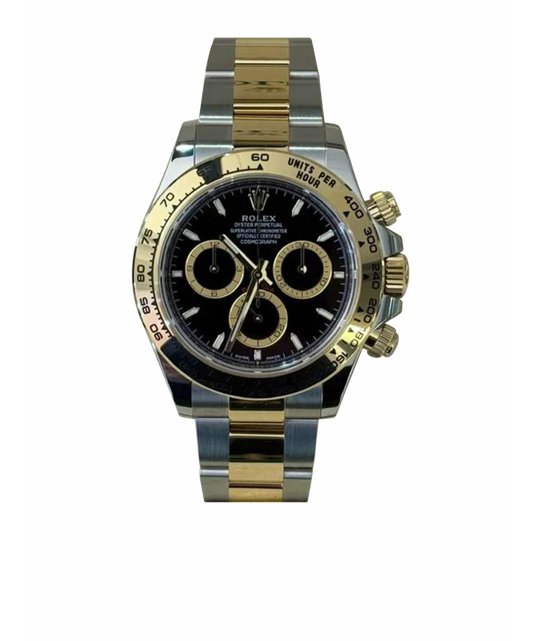ROLEX Черные часы из желтого золота, фото 1