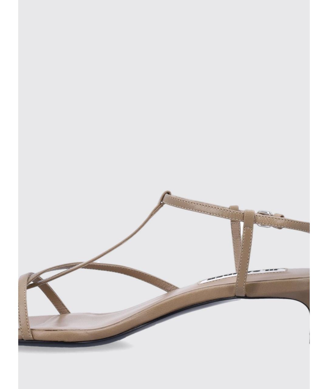 JIL SANDER Хаки кожаные босоножки, фото 4
