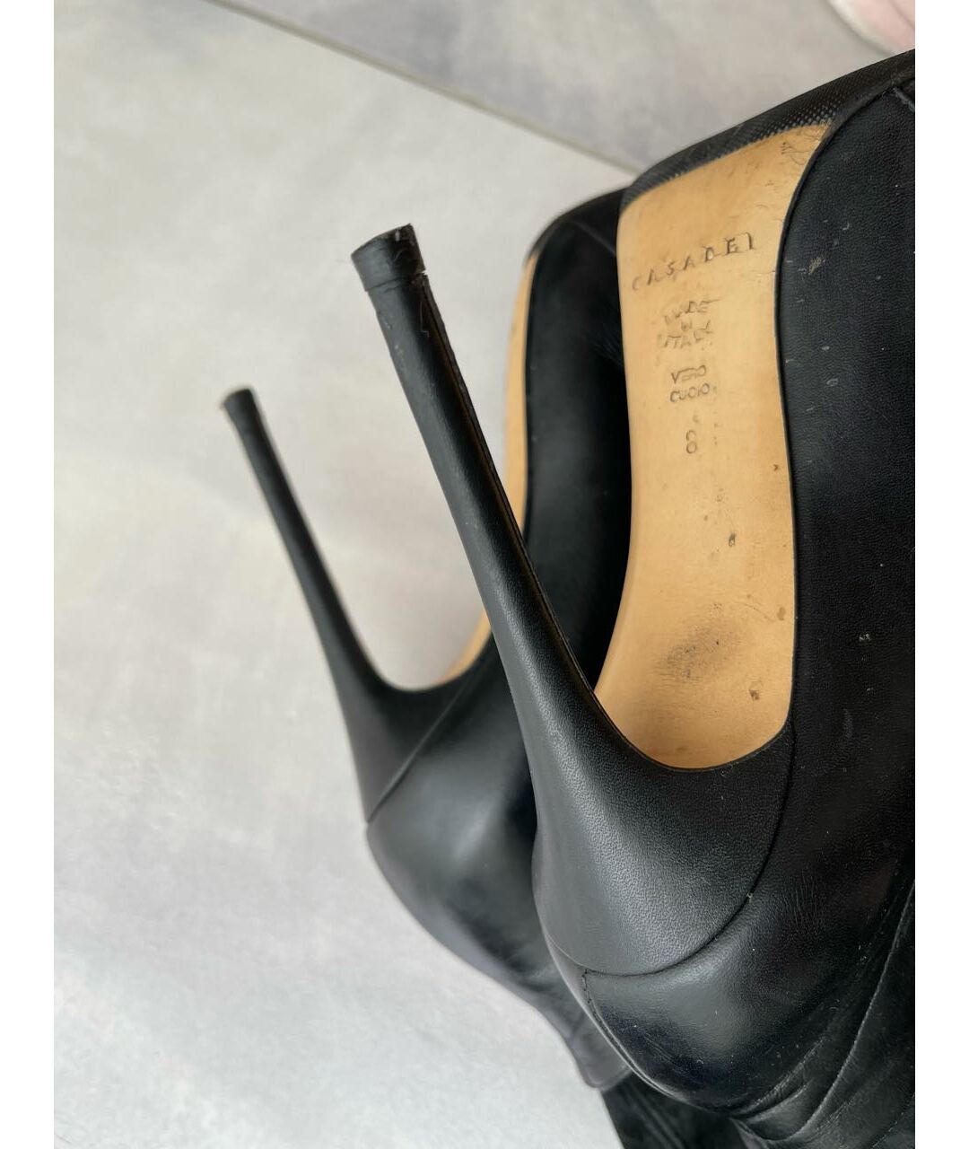 CASADEI Черные нубуковые ботфорты, фото 4