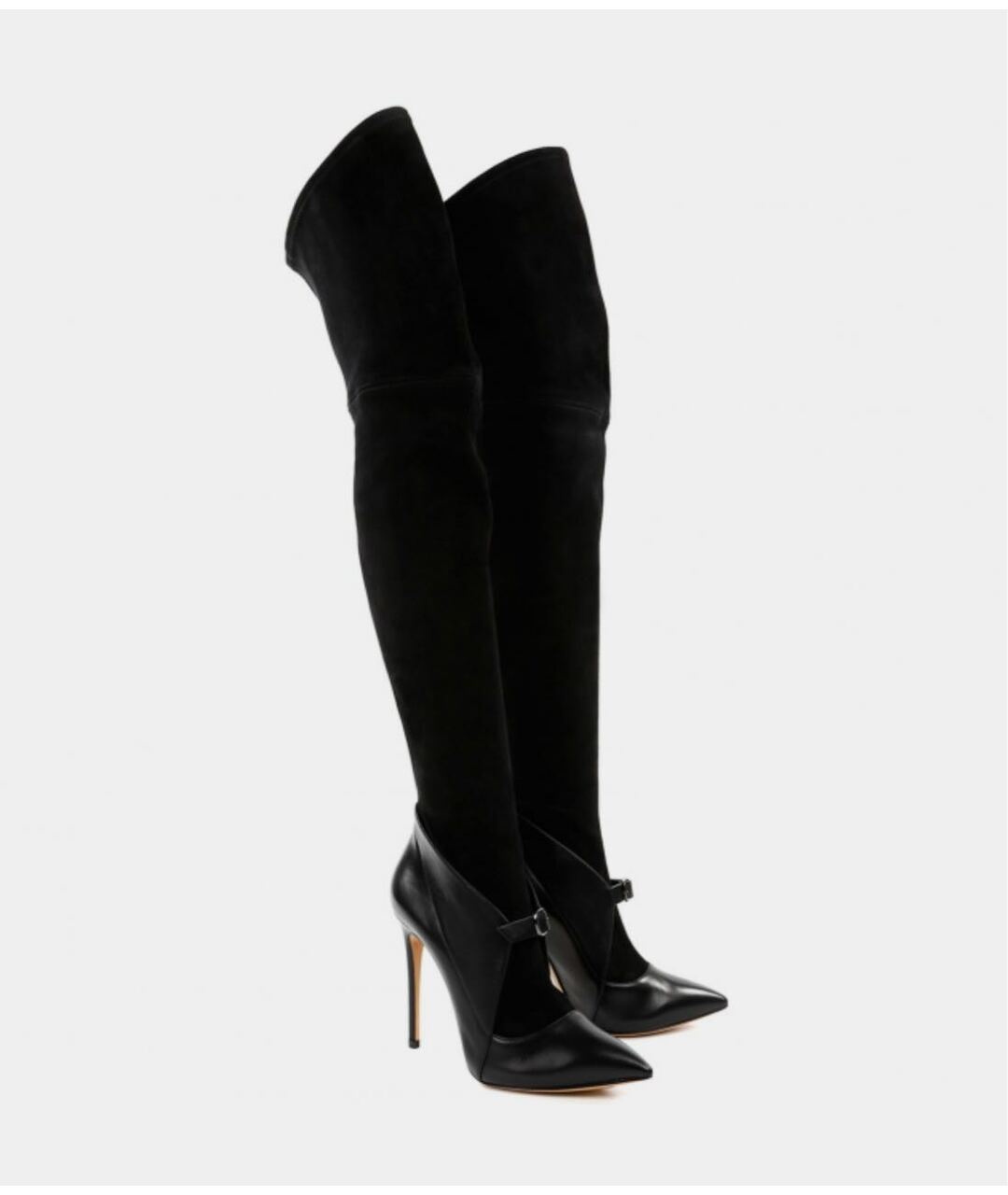 CASADEI Черные нубуковые ботфорты, фото 2