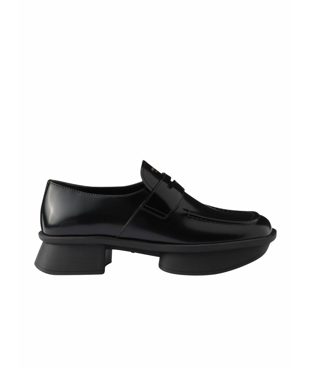 PRADA Черные кожаные лоферы, фото 1