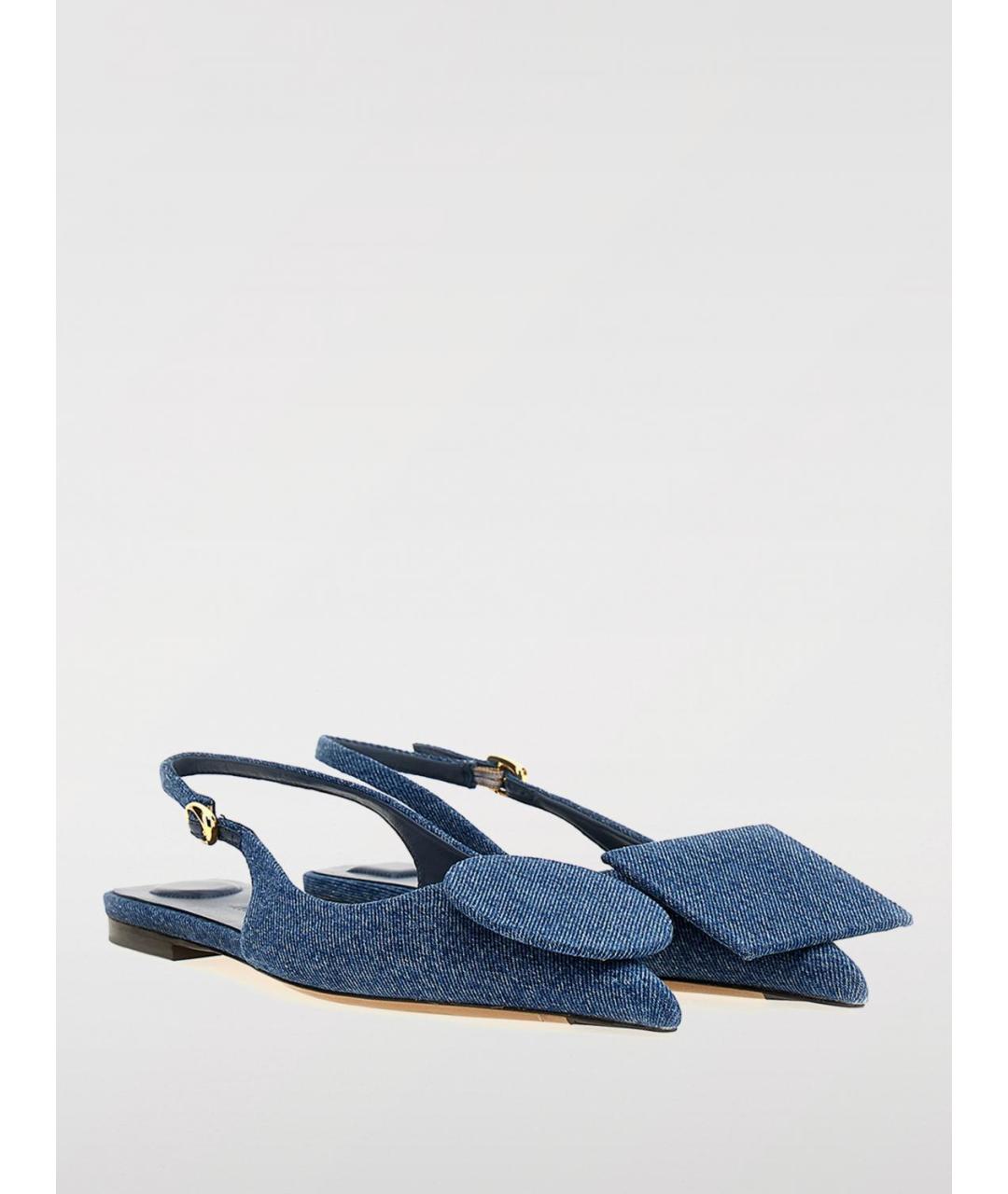 JACQUEMUS Синие текстильные балетки, фото 2