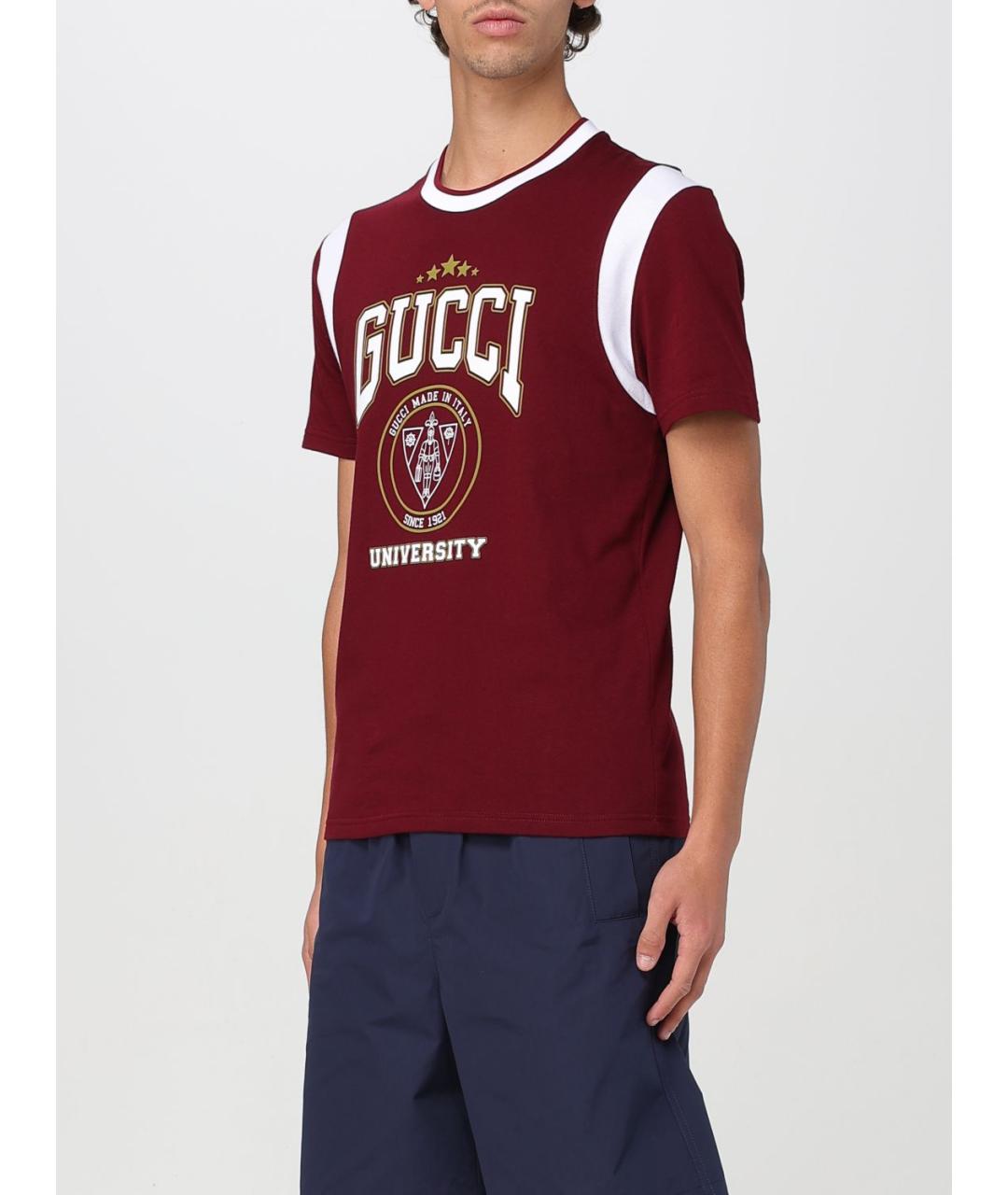 GUCCI Бордовая футболка, фото 4