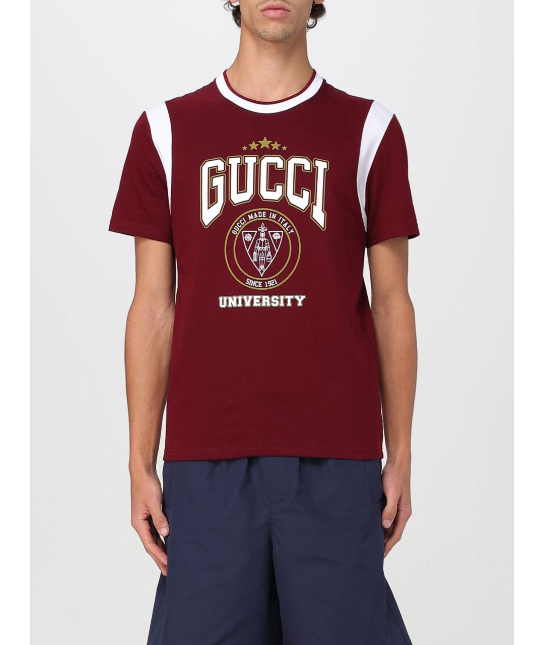 GUCCI Бордовая футболка, фото 2