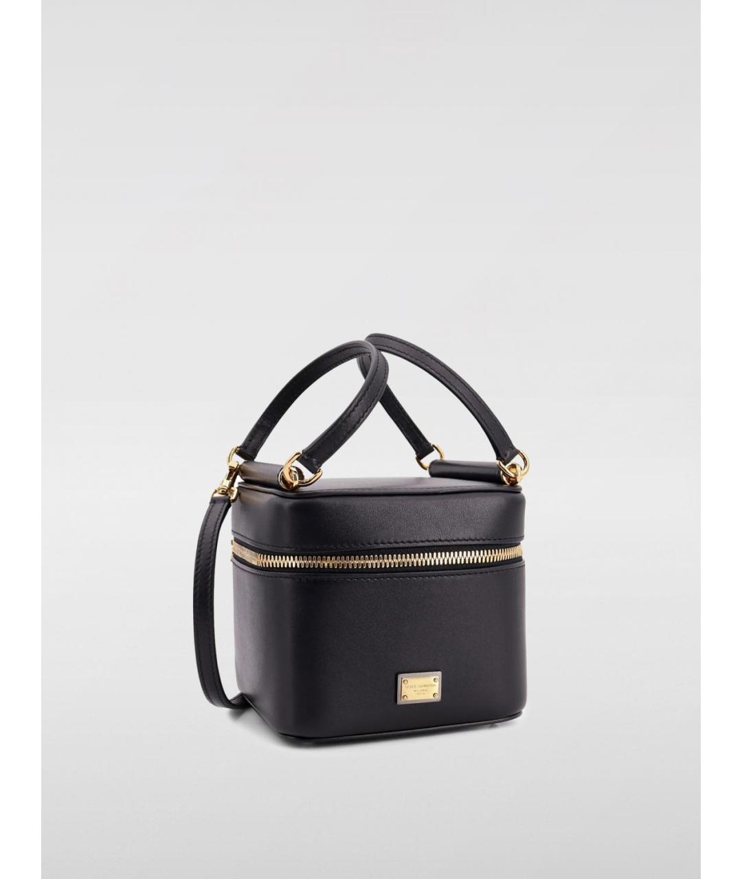 DOLCE&GABBANA Черная кожаная сумка с короткими ручками, фото 3